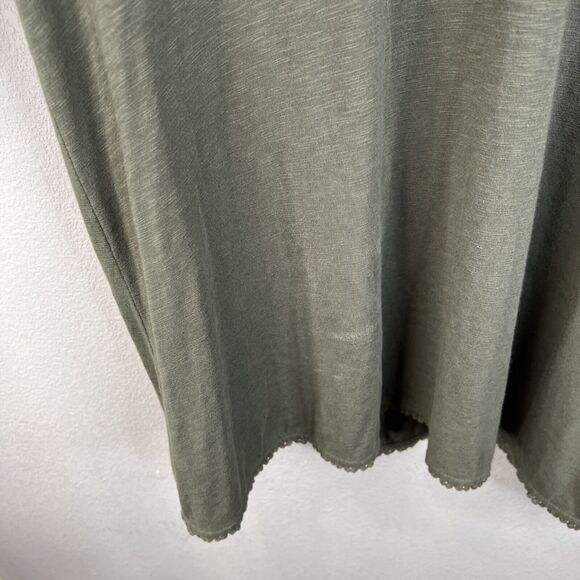 J. Jill Top Women's Large Green 3/4 Sleeve‎ Button Accent Boho Peasant Cotton - Picture 7 of 16